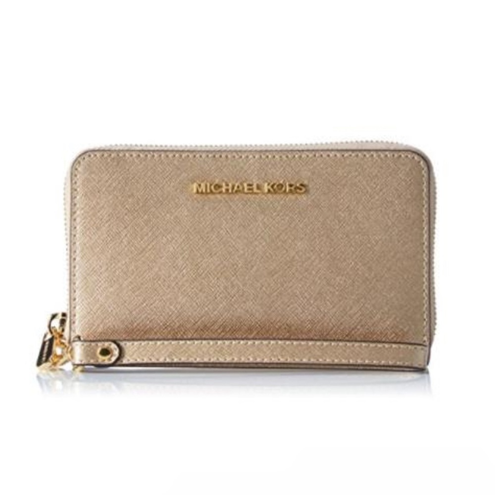 Michael Kors Metallic Large Wallet Wristlet